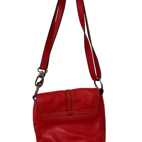 Tignanello Women’s Bright Coral Genuine Leather Statement Crossbody Bag - Picture 3 of 7